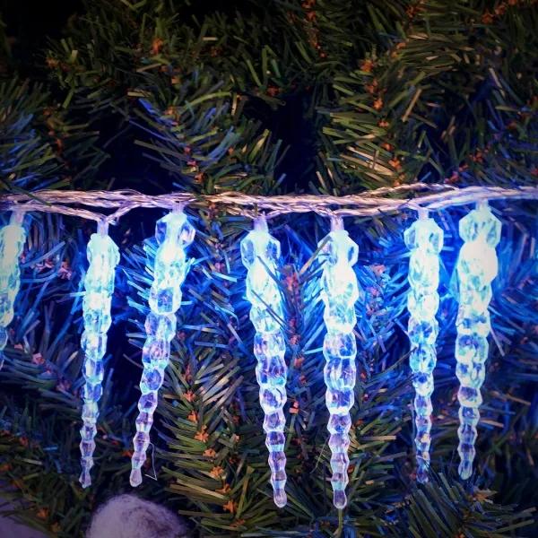 Vianočný svietiaci cencúle modré, vnútorné i vonkajšie 80LED