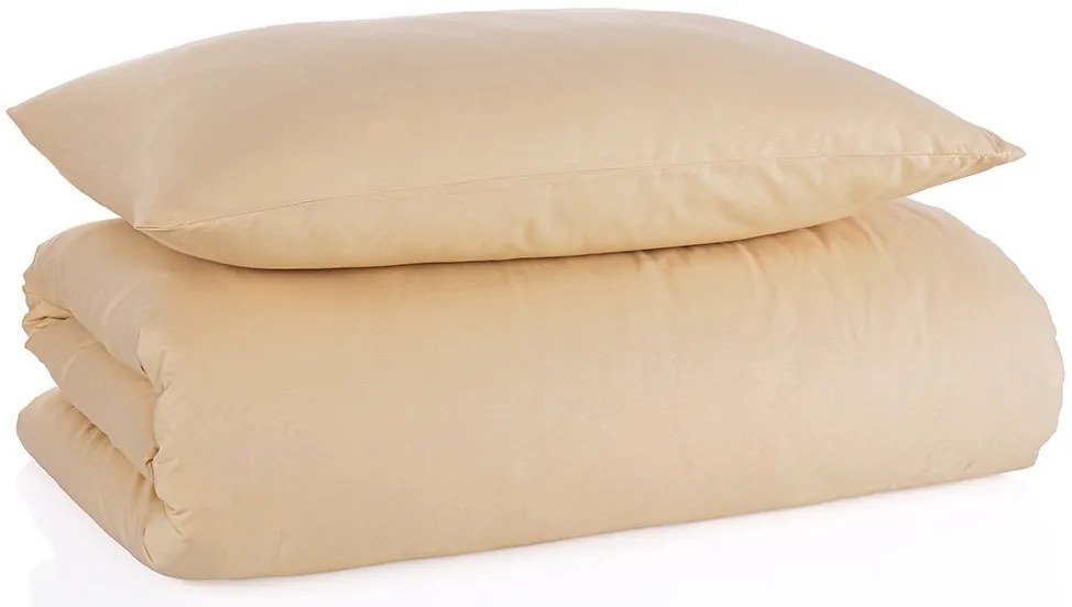 Bavlnené jednofarebné posteľné obliečky BedTex Exclusive Collection - béžové - 100% bavlna - 70 x 90 cm + 140 x 200 cm