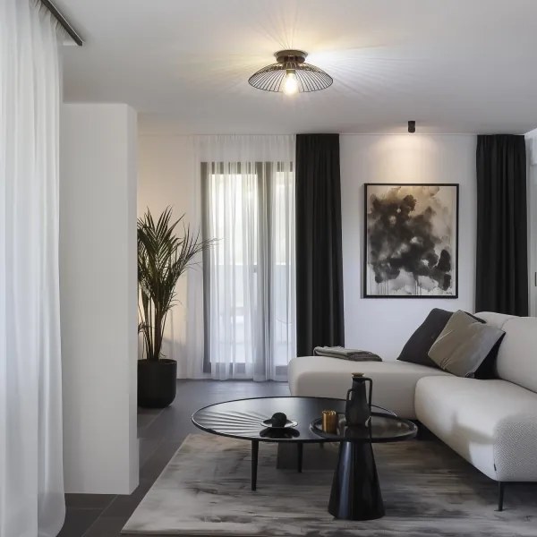 Brilagi - LED prisadený luster CERIA WIRE 1xE27/40W/230V pr. 26 cm čierny