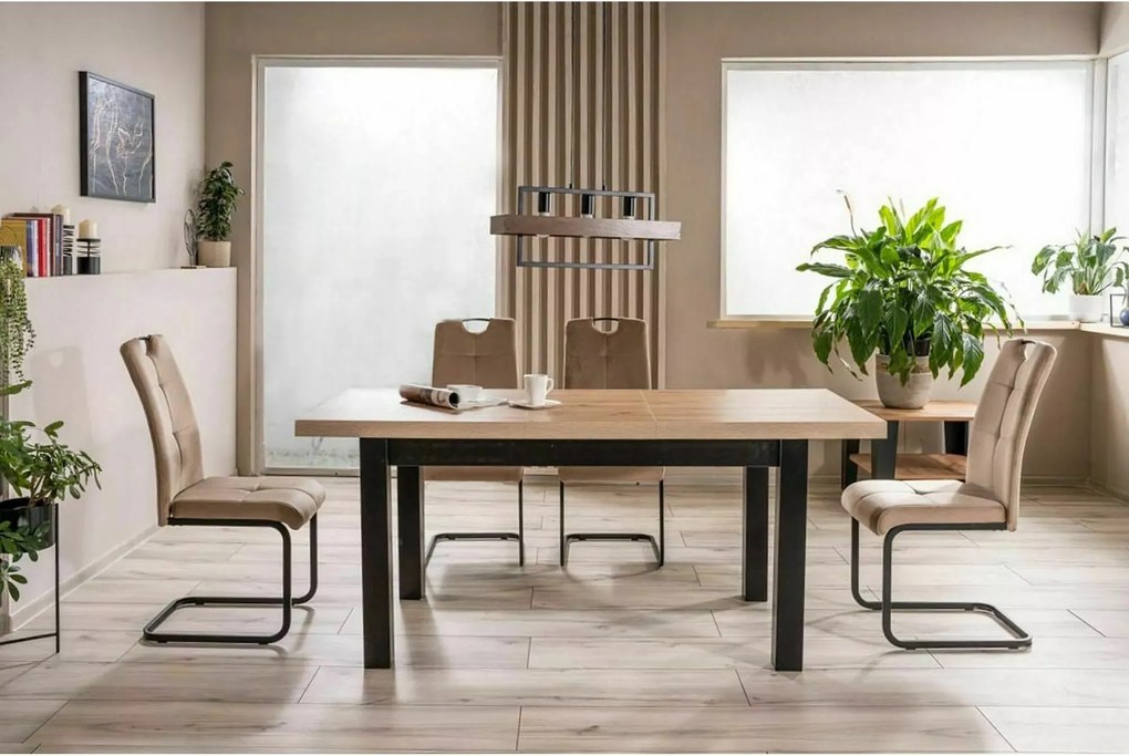 Jedálenský rozkladací stôl Presto 140/218 cm dub Artisan/čierny