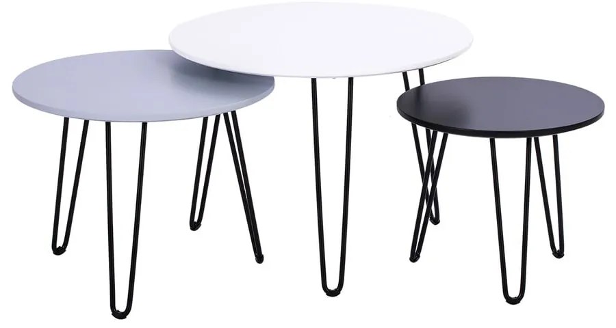 Súprava 3 odkladacích stolíkov Bonami Selection Fabio White