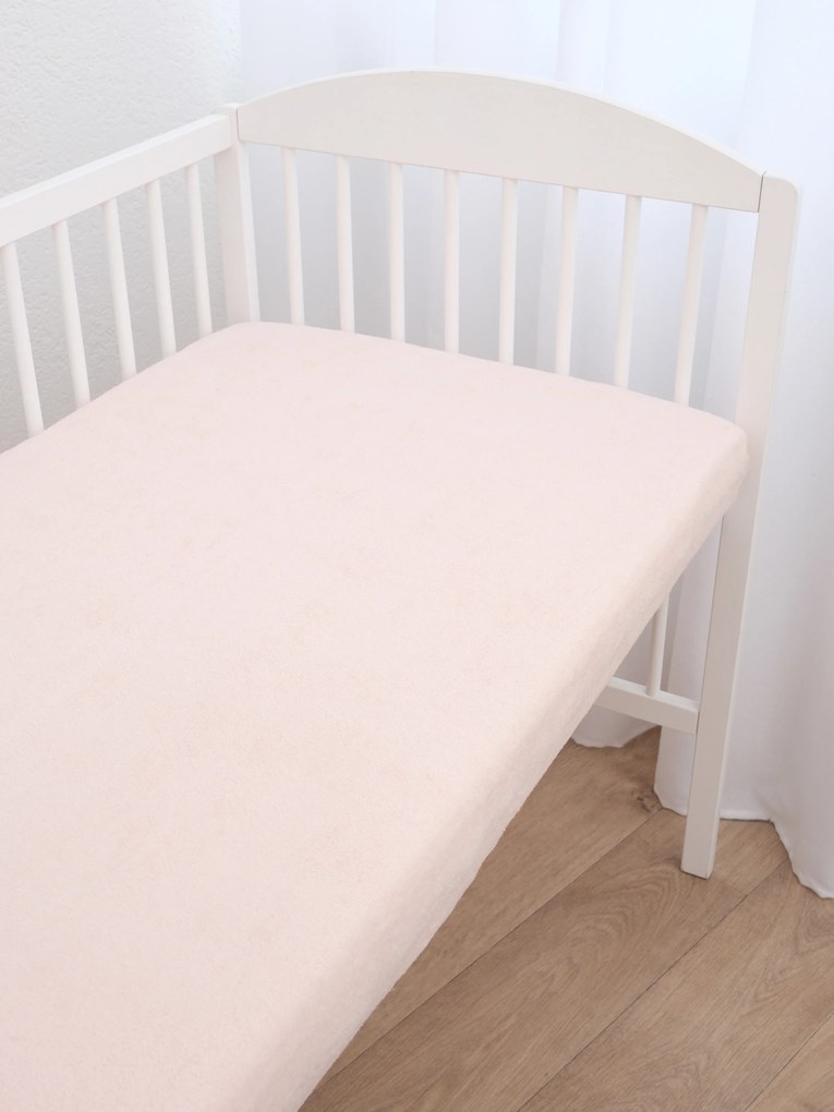 Froté plachta do postieľky 60 × 120 cm - púdrová