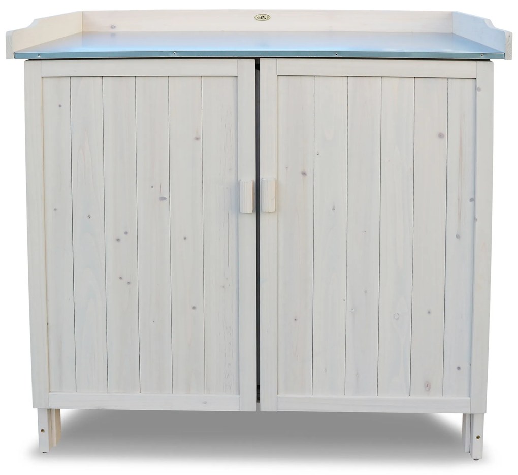 Habau Záhradná skriňa s pracovnou plochou (sivá) (100271514)