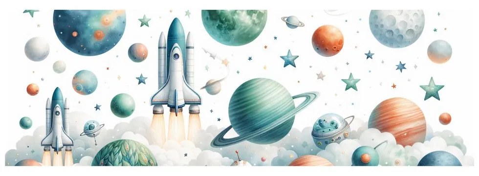 Obraz raketoplán v oblakoch