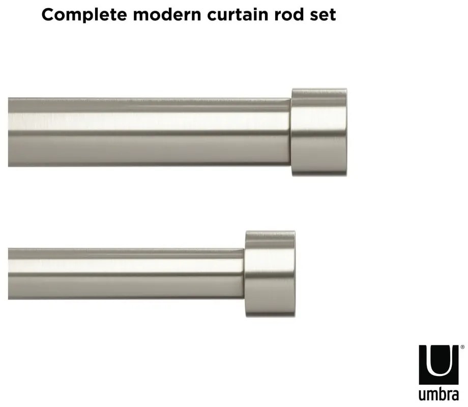 Oceľová roztiahnuteľná dvojitá garniža 305 - 457 cm Cappa - Umbra