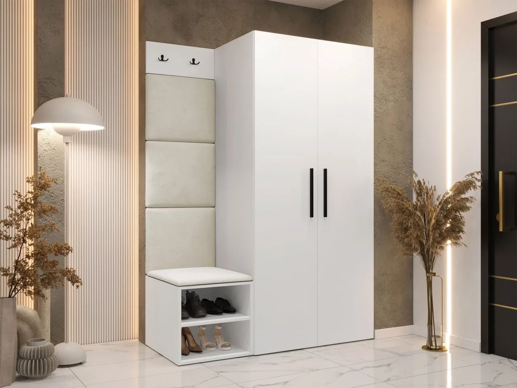 Predsieň Hekurt IV, Farby: Biela, Dostupné poťahy: ekokoža Soft 017 (biela)