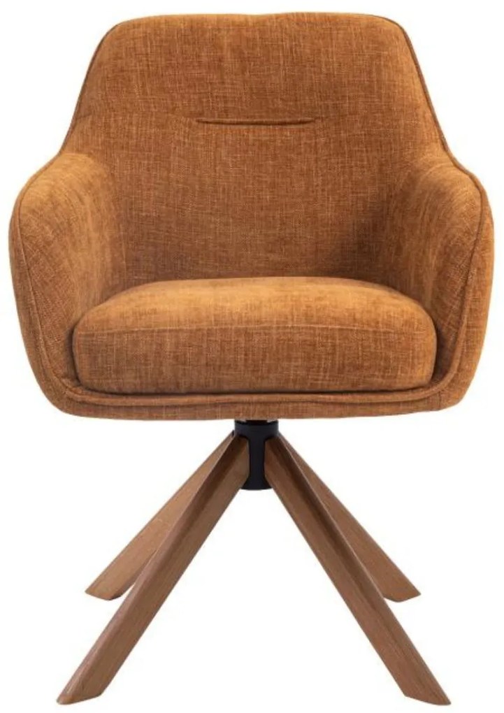 Otočná jedálenská stolička Avola – škoricová, drevené nohy (53250002)