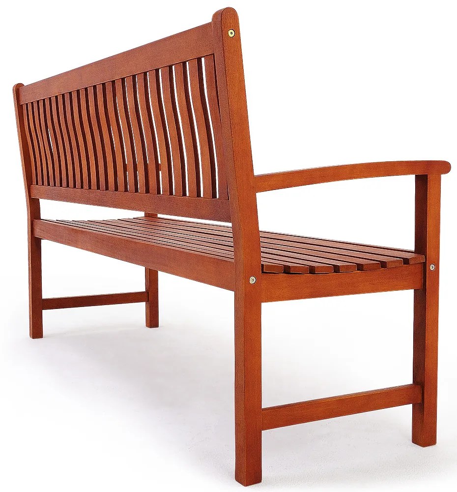 Záhradná lavica MAXIMA, 152x55x90 cm, prírodná hnedá Casaria