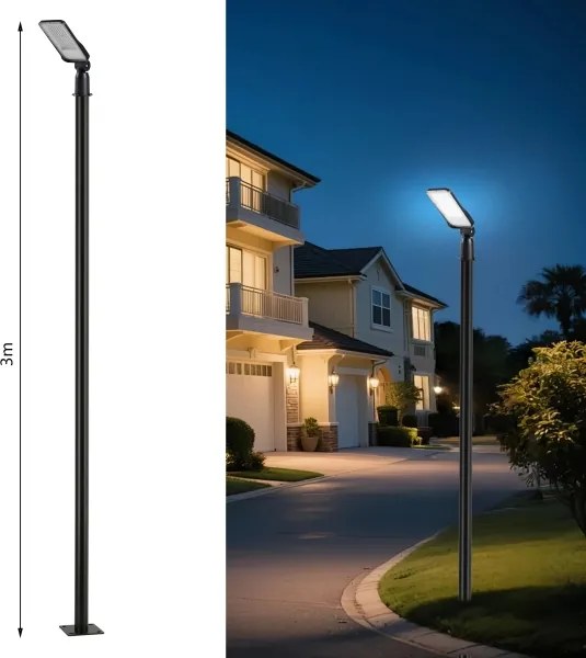 BRILAGI -LED Vonkajšie svietidlo so stĺpom a káblom 3 m URBANLIGHT LED/50W/230V čierna IP65