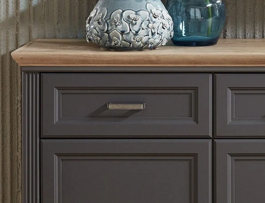 Komoda so zásuvkami Jasmin, grafit/dub