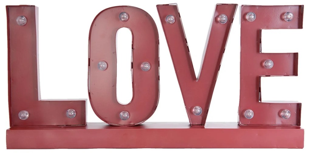 Kovová LED svietiace dekorácie LOVE - 60 * 8 * 30 cm / 2x AA