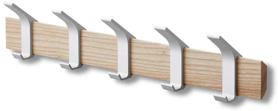 Nástenný vešiak z jaseňového dreva v matne strieborno-prírodnej farbe Rin – YAMAZAKI