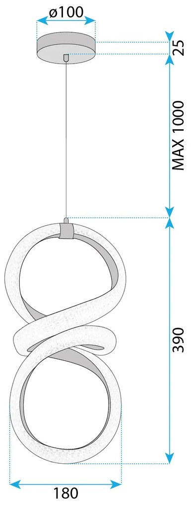 Toolight Toolight, závesné LED svietidlo 24W, 4000K, G070-CP, zlatá, OSW-08668