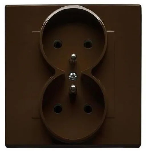 GP-2LZP Dvojitá uzemnená zásuvka s uzávermi pre prúdové cesty hnedá