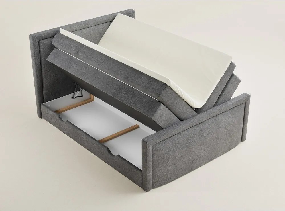 Sivá boxspring posteľ s úložným priestorom 200x200 cm Fresco – Maison de Rêve