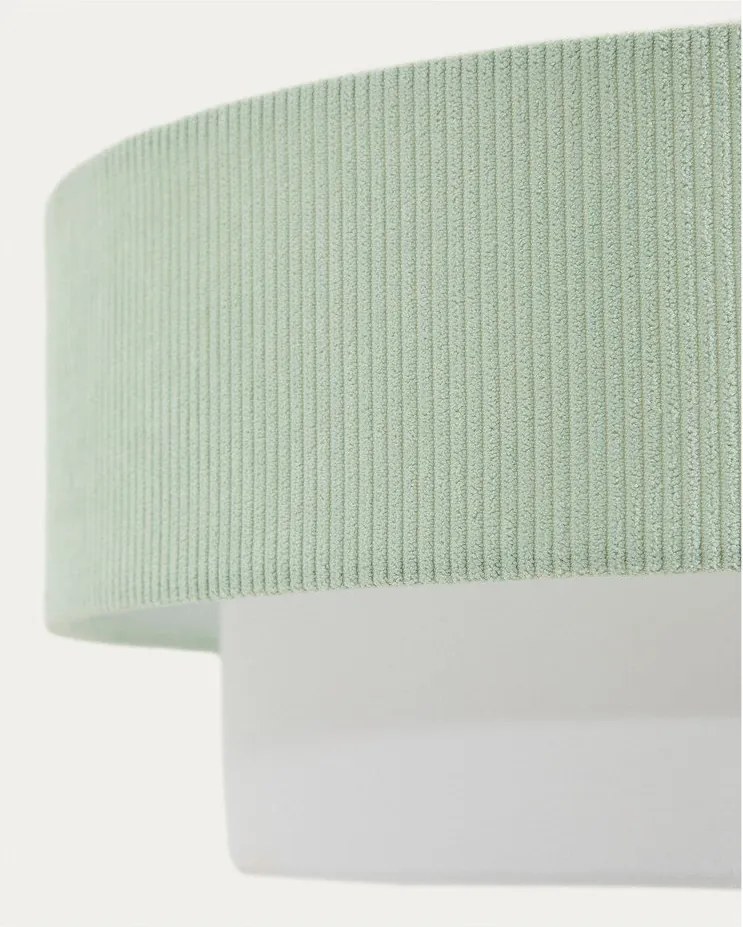 Biele/tyrkysovomodré detské svietidlo s textilným tienidlom Bianella – Kave Home