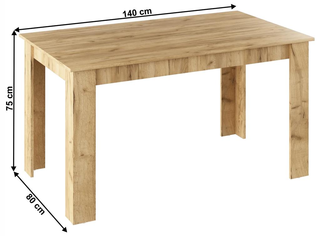 Kondela Jedálenský stôl, dub artisan, 140x80 cm, GENERAL NEW