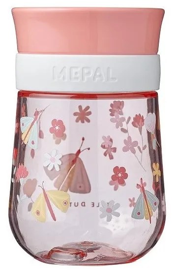 Svetloružový tritanový detský hrnček 300 ml Flowers &amp; butterflies – Mepal