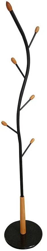 Stojanový vešiak kovový 9459 Broody čierna/prírodná