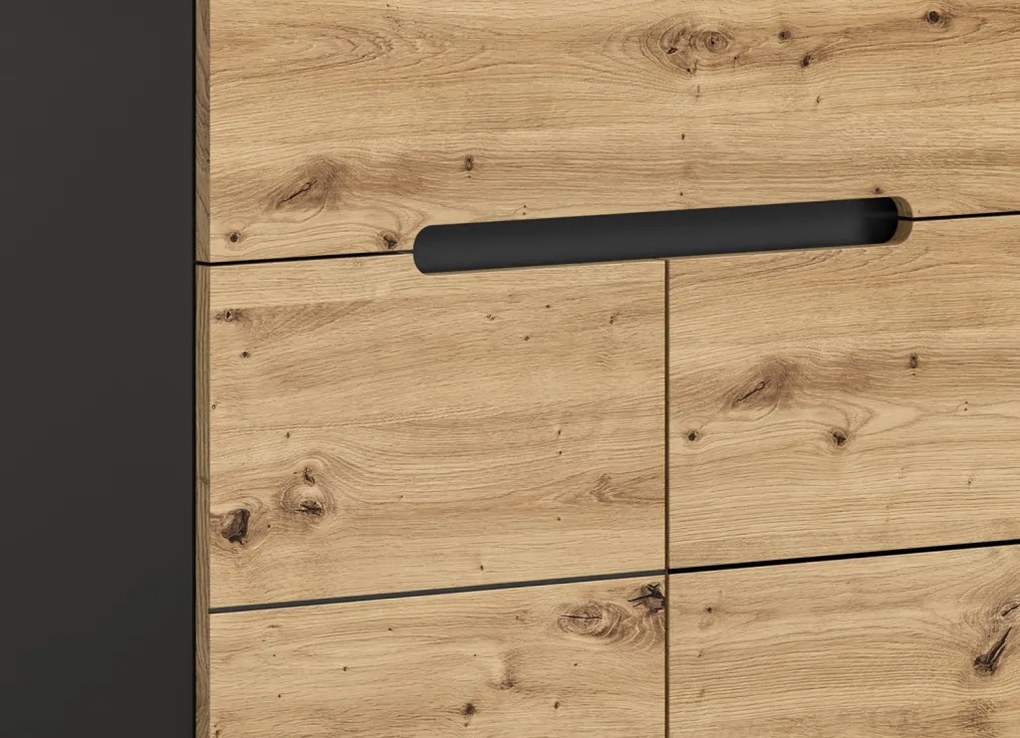 Predsieňová zostava Cano (5-dielna), šedá/dub artisan