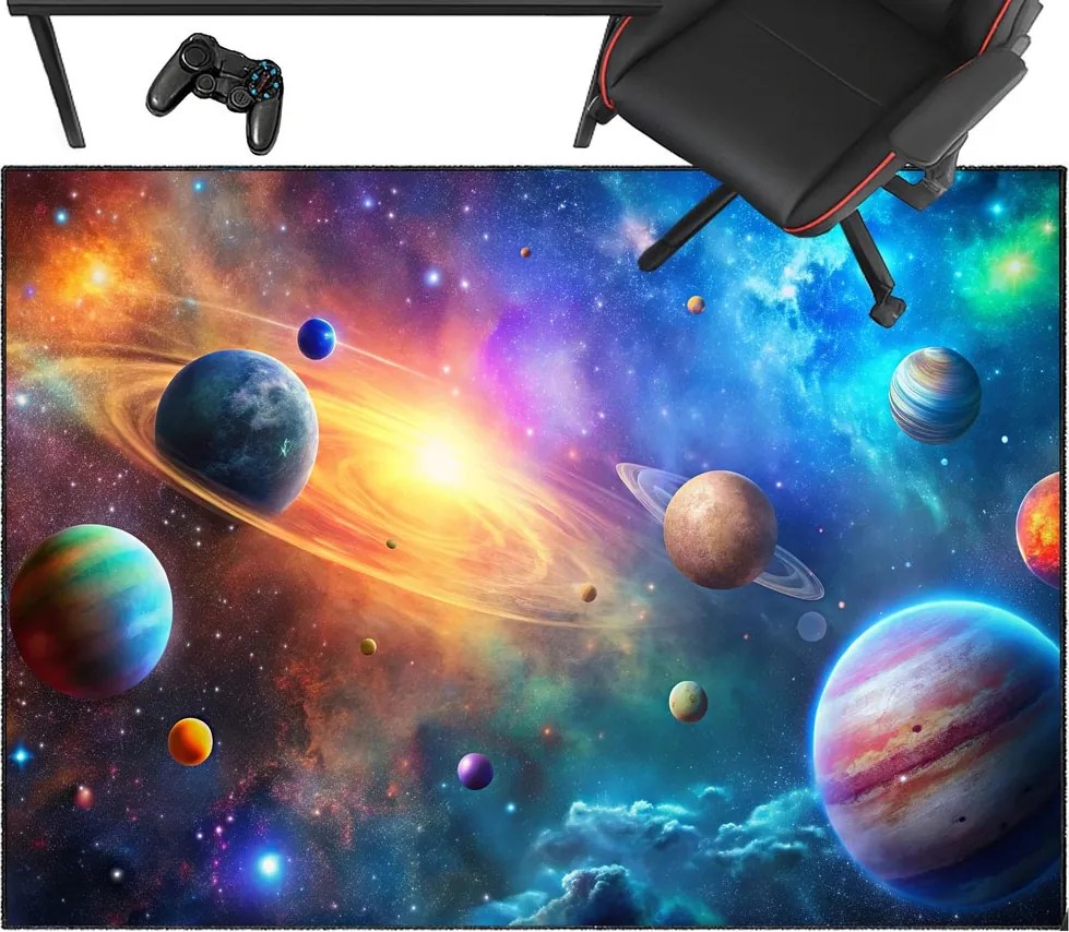 Koberec Galaxia – vesmírny vzor, viacfarebný, protišmykový Rozmer: 120x170 cm