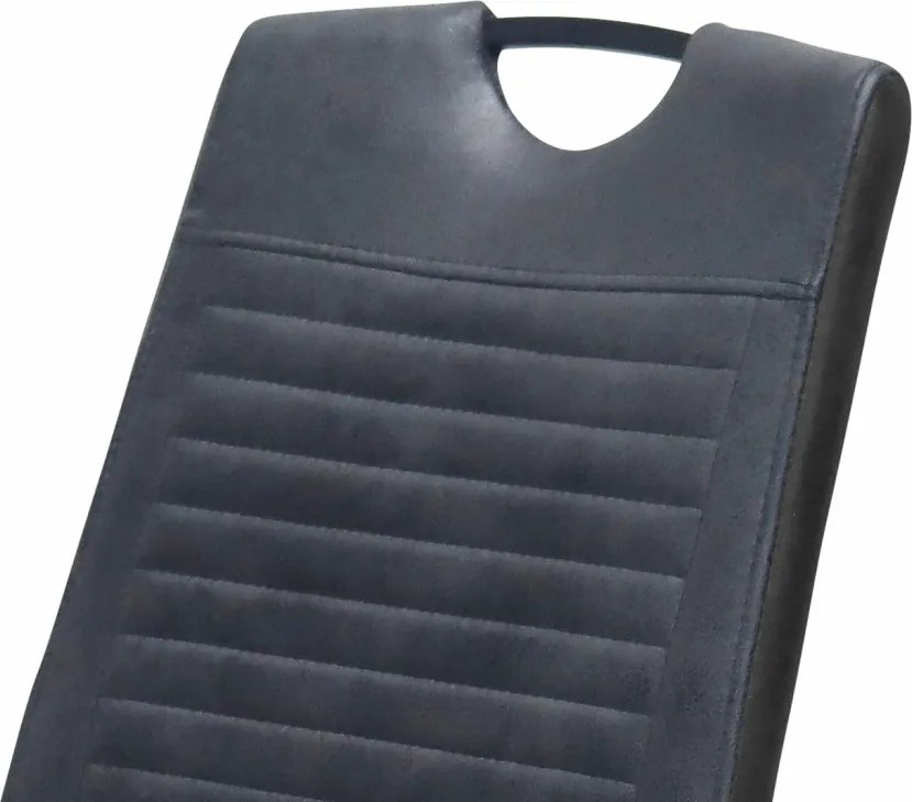 Jedálenská stolička Rindul, antracitová látka v optike lesklej kože