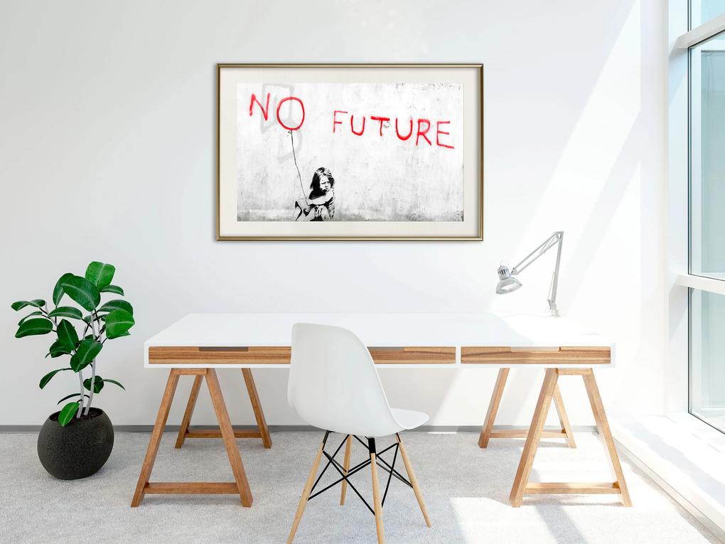 Artgeist Plagát - No Future [Poster] Veľkosť: 60x40, Verzia: Čierny rám s passe-partout