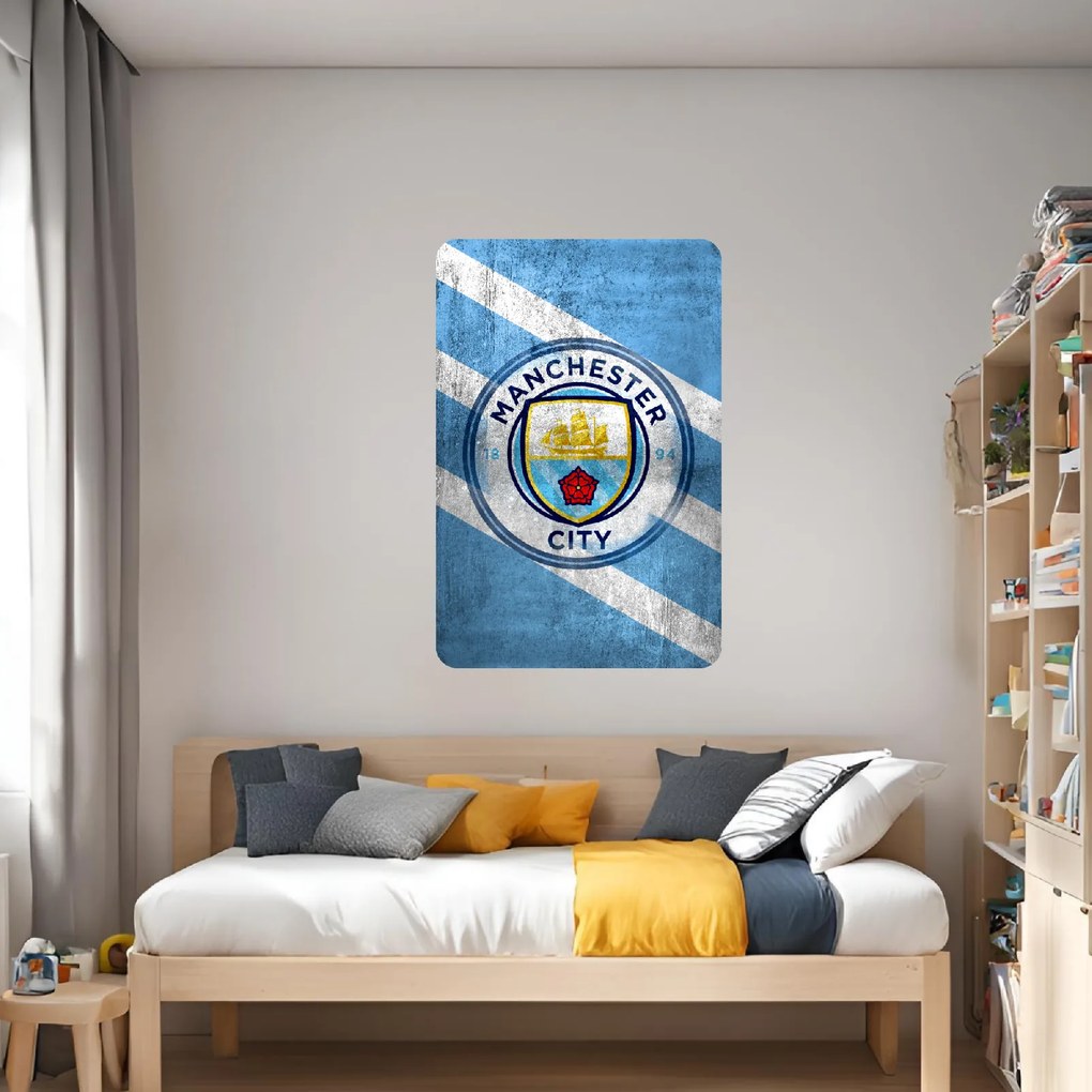 Manchester City FC - textilná nálepka na stenu