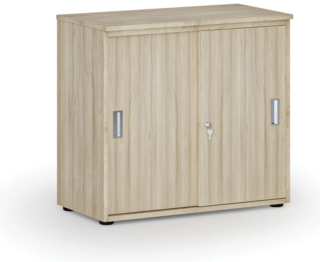 Kancelárska skriňa so zasúvacími dverami PRIMO WOOD, 800 x 420 x 740 mm, dub prírodný