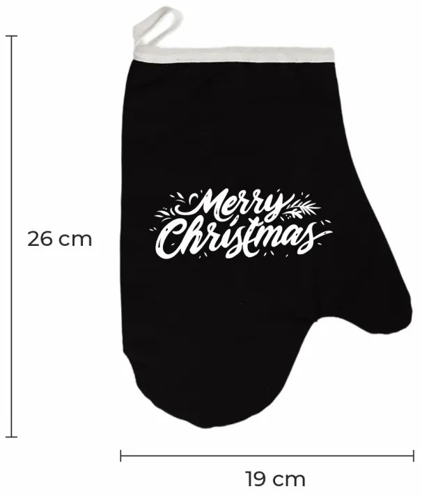 Vianočná kuchynská rukavica Merric EMI, čierna