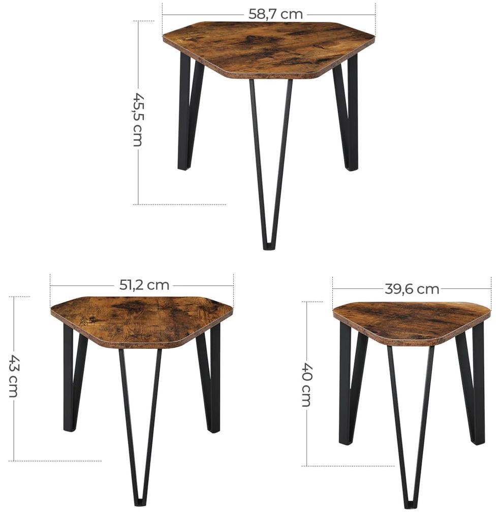 Dekorstudio Set 3ks rustikálnych kávových stolíkov - LNT14BXV1