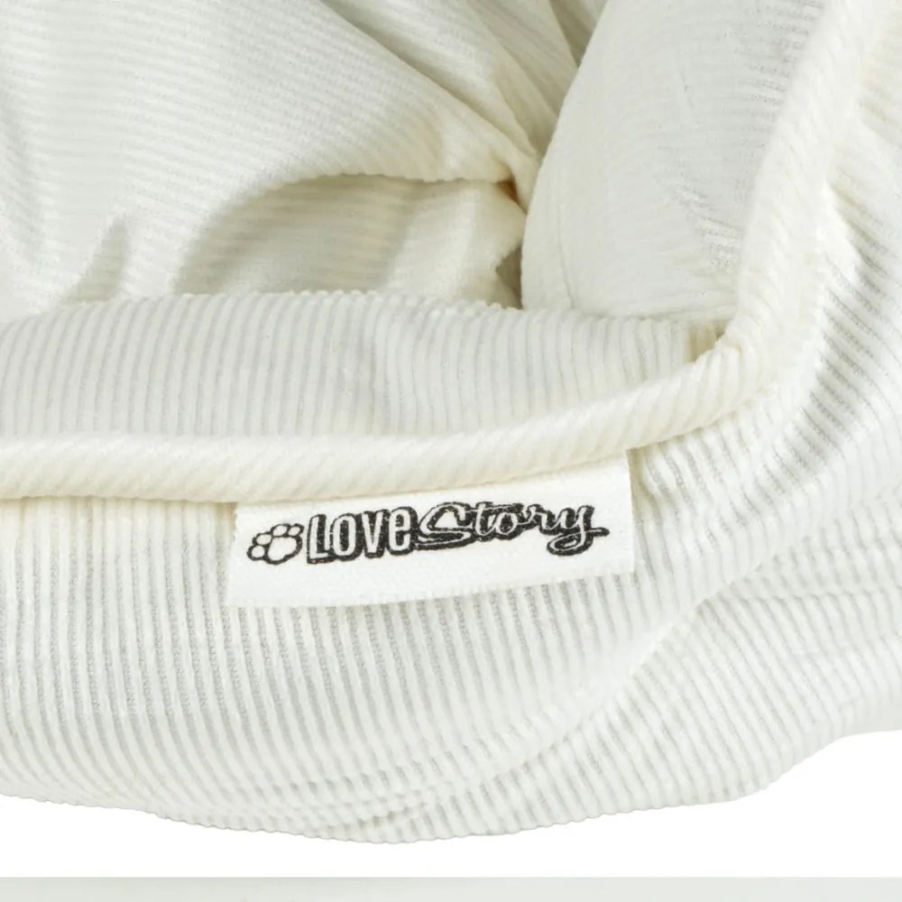 Krémový pelech pre psa ø 40 cm – Love Story