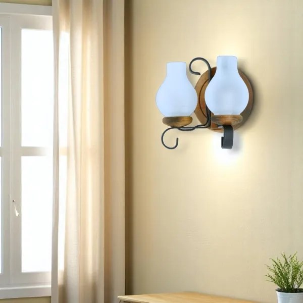 Brilagi - Nástenné svietidlo ROATA APLICA 2xE14/40W/230V buk