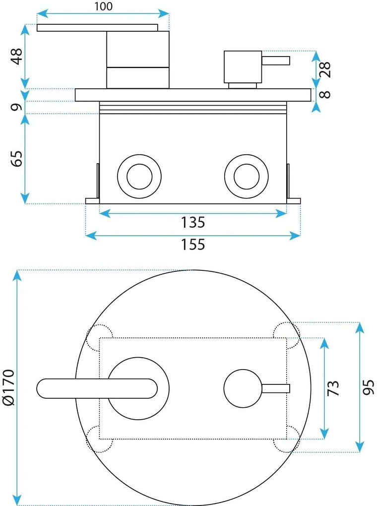 Rea Ontario, podomietková sprchová súprava s BOX montážnym systémom, medená matná, REA-P5650