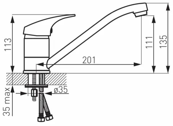 FERRO - Drezová batéria ONE lesklý chróm