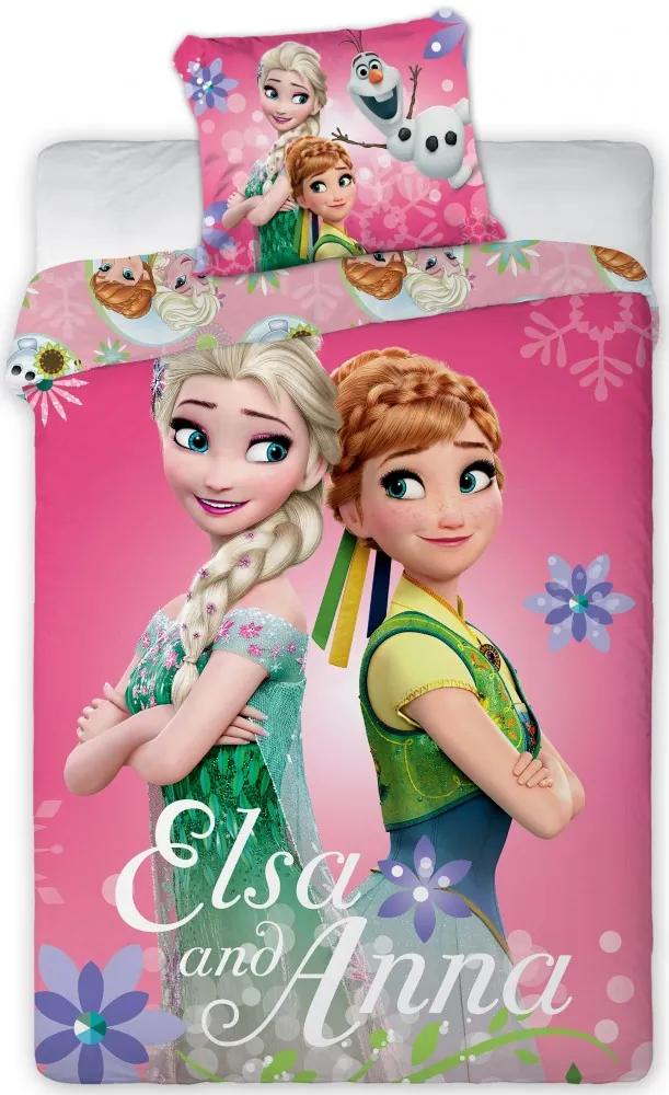 Obliečky do postieľky Ľadové kráľovstvo - Frozen sisters 100x135 40x60 cm 100% Bavlna Jerry Fabrics