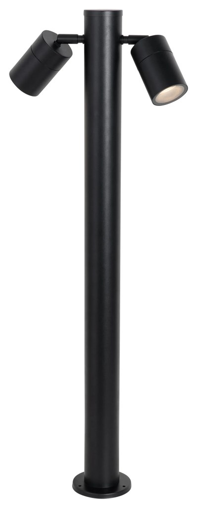Stojaca vonkajšia lampa čierna 80 cm IP44 nastaviteľná 2-svetlo - Duo