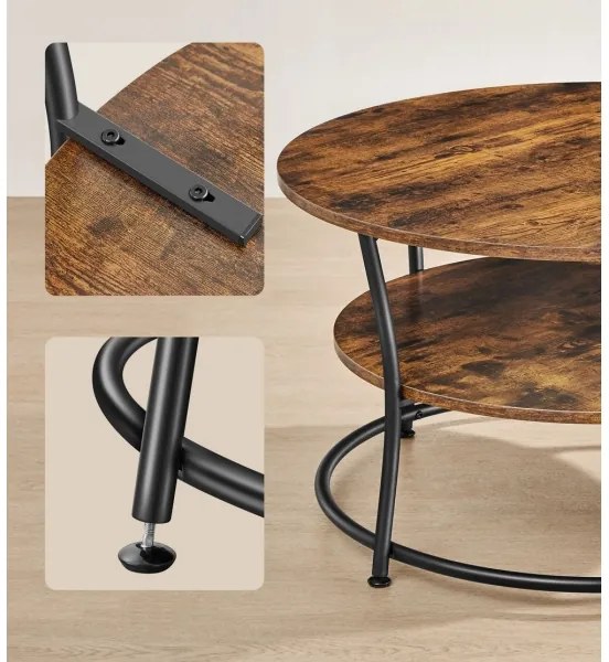 Konferenčný stôl ELDUR hnedá/čierna