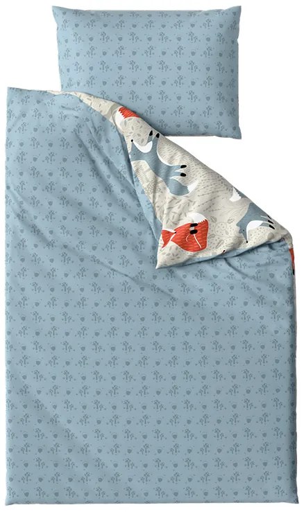 Bavlnené obliečky do postieľky Renforcé FOXIVA sivé Rozmer obliečky: 45 x 65 cm | 90 x 135 cm