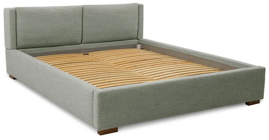 Sivá čalúnená dvojlôžková posteľ s roštom 160x200 cm Dreamer – Scandic