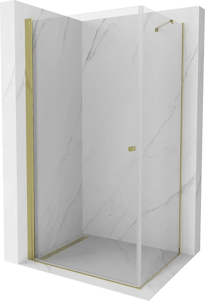 Mexen PRETORIA sprchovací kút 70x90cm, 6mm sklo, zlatý profil-číre sklo, 852-070-090-50-00