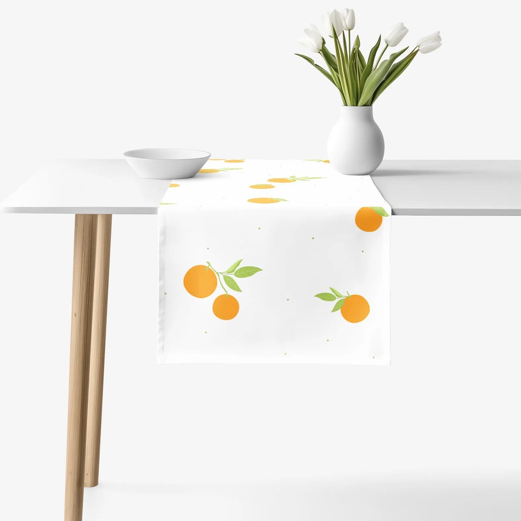 Goldea behúň na stôl 100% bavlnené plátno - pomaranče 20x120 cm