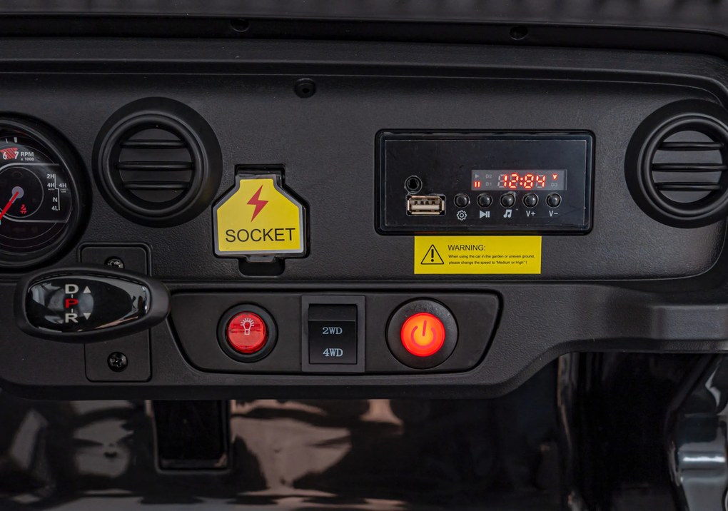 Ramiz OFF-ROAD 3.0 terénne auto pre deti čierne + diaľkové ovládanie + pomalý štart + pásy + LED audio