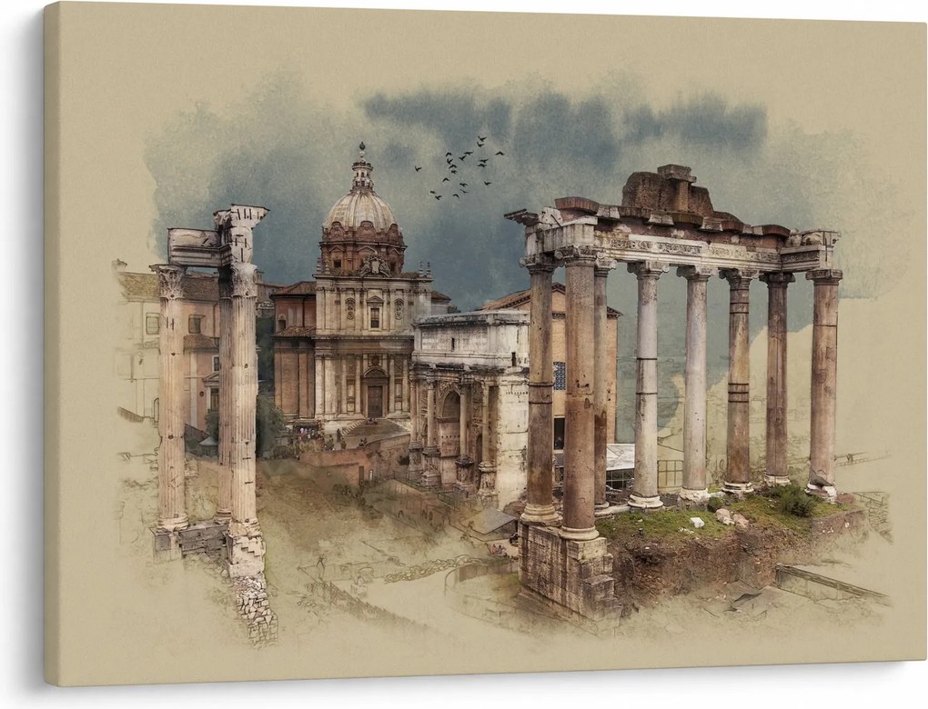 Obraz - Forum Romanum, Rím, Taliansko (70x50 cm)