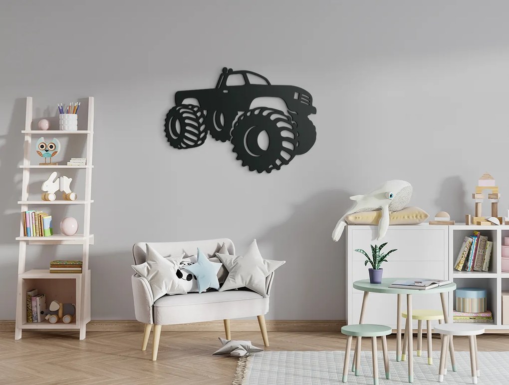 drevko Detská nálepka Terénne auto Rozmer obrazu: 31 x 44,5 cm, Farba dekorácie: Čierna