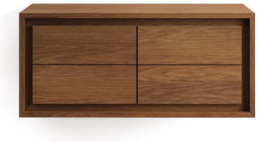 Tmavohnedá závesná skrinka pod umývadlo z teakového dreva 90x40 cm Kenta – Kave Home