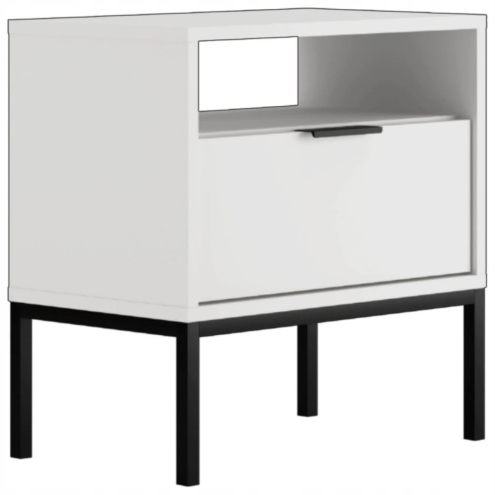 Nočný stolík Austin biely/čierny