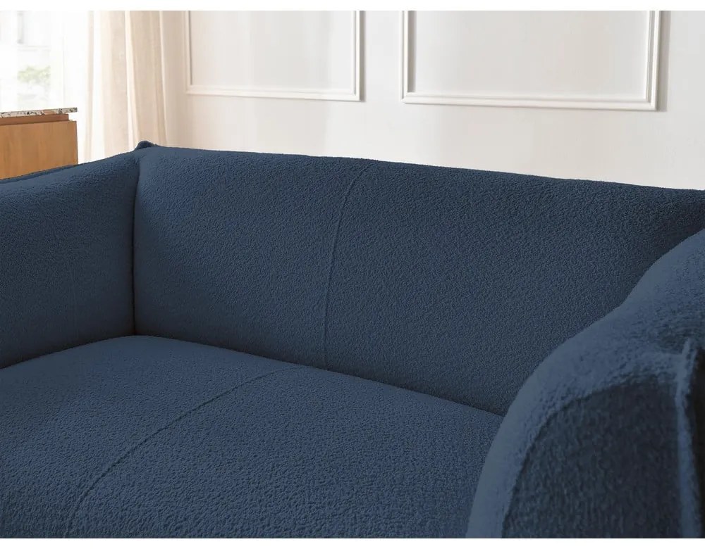 Tmavomodrá pohovka z textílie buklé 170 cm Giorgia – Bobochic Paris