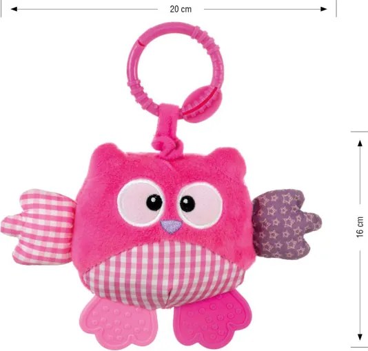 Závesná plyšová hračka Cutie owl 2881 ružová