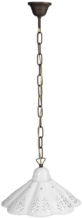 Sapho Sapho, LAMPEDUSA závesné svietidlo E27, 60W, 230V, IP21, keramické tienidlo 30cm, mosadzná reťaz, MC111C